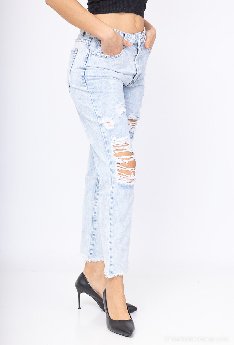 Ripped Boyfriend Denim