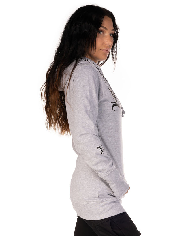 Bad 1 Long Hoodie, Grey