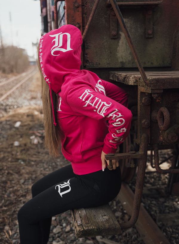 Bad 1 SlimFit Zip Hoodie, Hot Pink