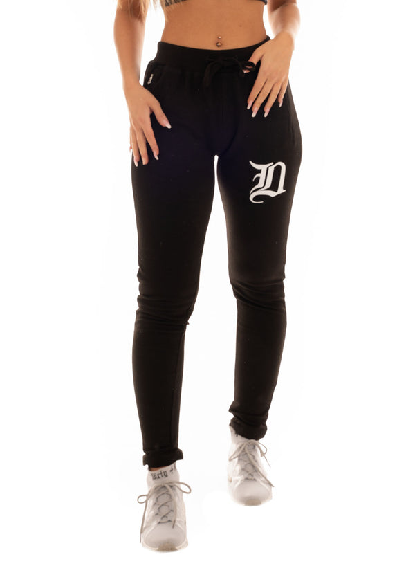 D Zipped Sweatpants, Black