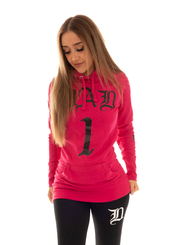 Bad 1 Long Hoodie, Pink