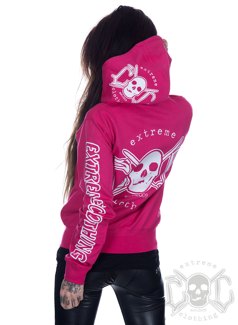 eXc - E A F Zip Logo Hoodie, Pink