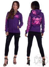 eXc - E A F Zip Logo Hoodie, Purple n Pink