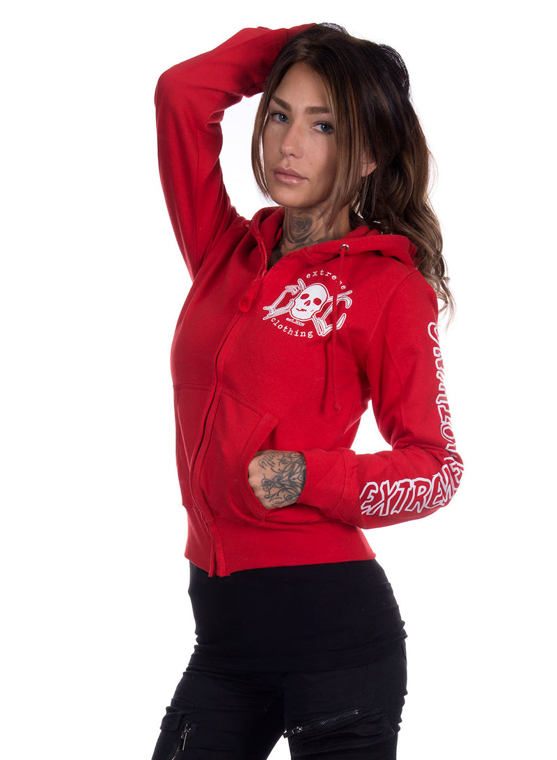 eXc - E A F Zip Logo Hoodie, Red N White