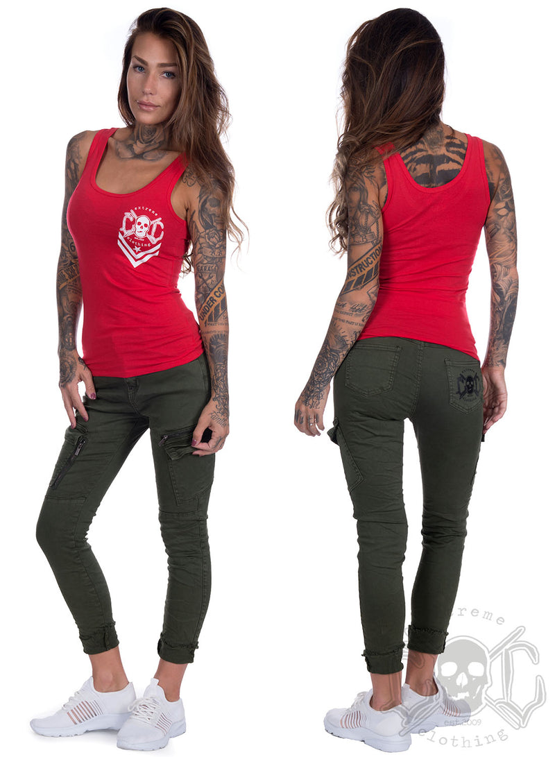 eXc - New Skull Logo Tank, Red