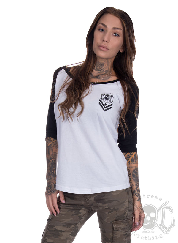 eXc - White N Black ¾ Raglan Tee