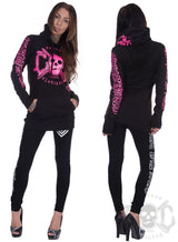 eXc - E A F Long Hoodie Black N Pink