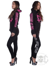 eXc - E A F Long Hoodie Black N Pink