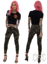 eXc - New Skull Logo Cropped Tee, Black N Orange