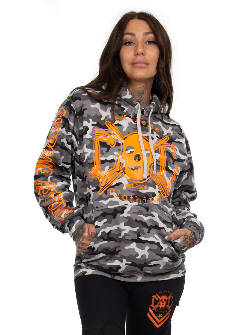 eXc - E A F Unisex SnowCamo Hoodie, Orange