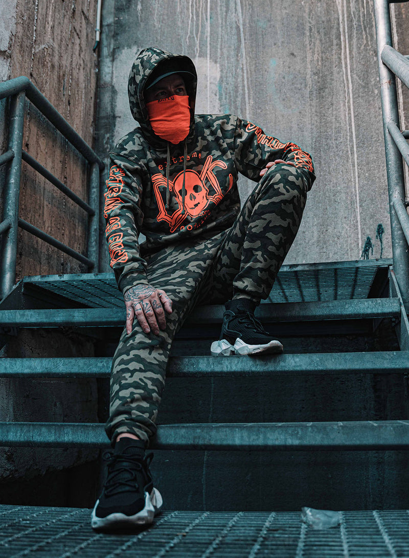 eXc Orange Skull Camo Sweatpants Unisex