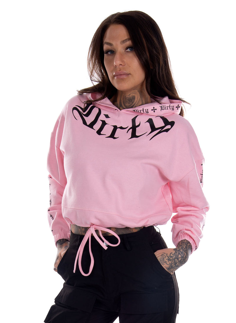 Chill Cropped Hoodie, Rosa