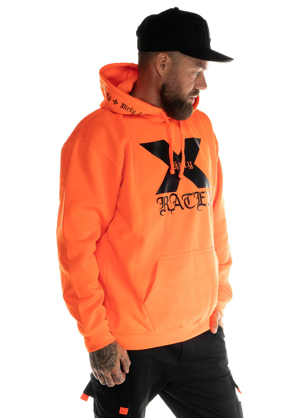 X-Rated Unisex Hoodie, Neon Orange