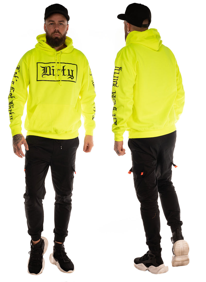 Men Hoodie, Neon Yellow