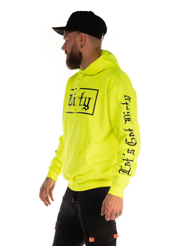 Men Hoodie, Neon Yellow