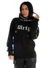 BF Cross Neck Hoodie, Black