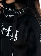 BF Cross Neck Hoodie, Black