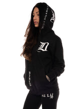 Bad 1 BF Zip Hoodie, Black N White