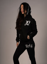 Bad 1 BF Zip Hoodie, Black N White