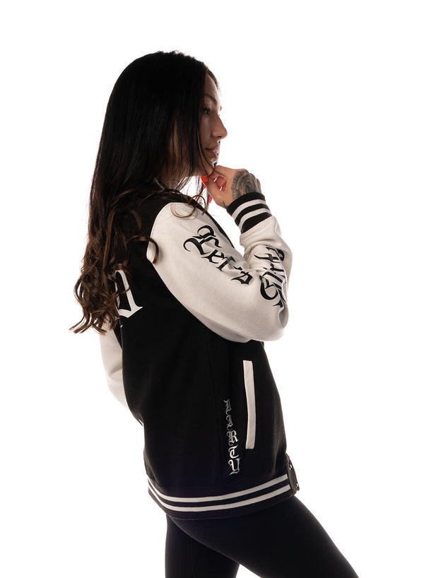 Bad 1 Baseball Jacket, Black N White