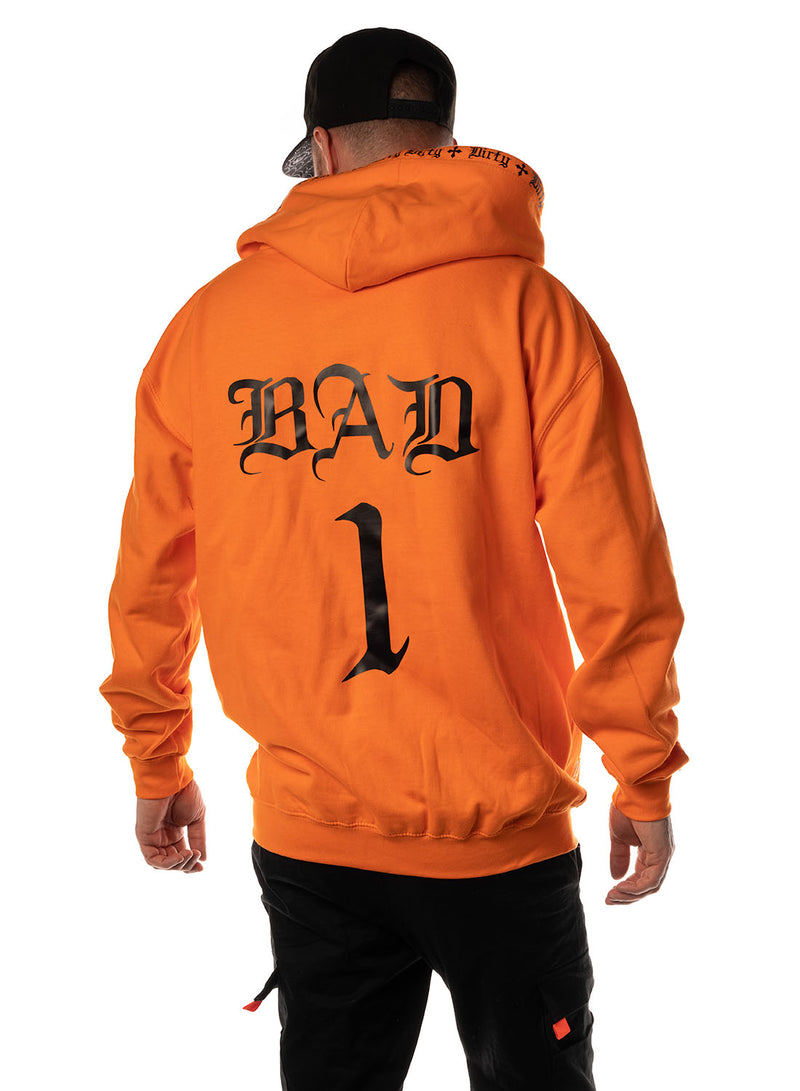 Bad 1 Men Zip Hoodie, Orange