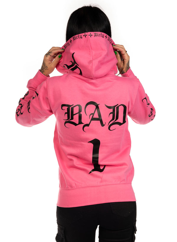 Bad 1 SlimFit Zip Hoodie, Pink