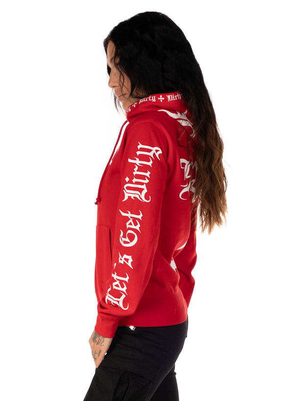 Bad 1 SlimFit Zip Hoodie, Red N White